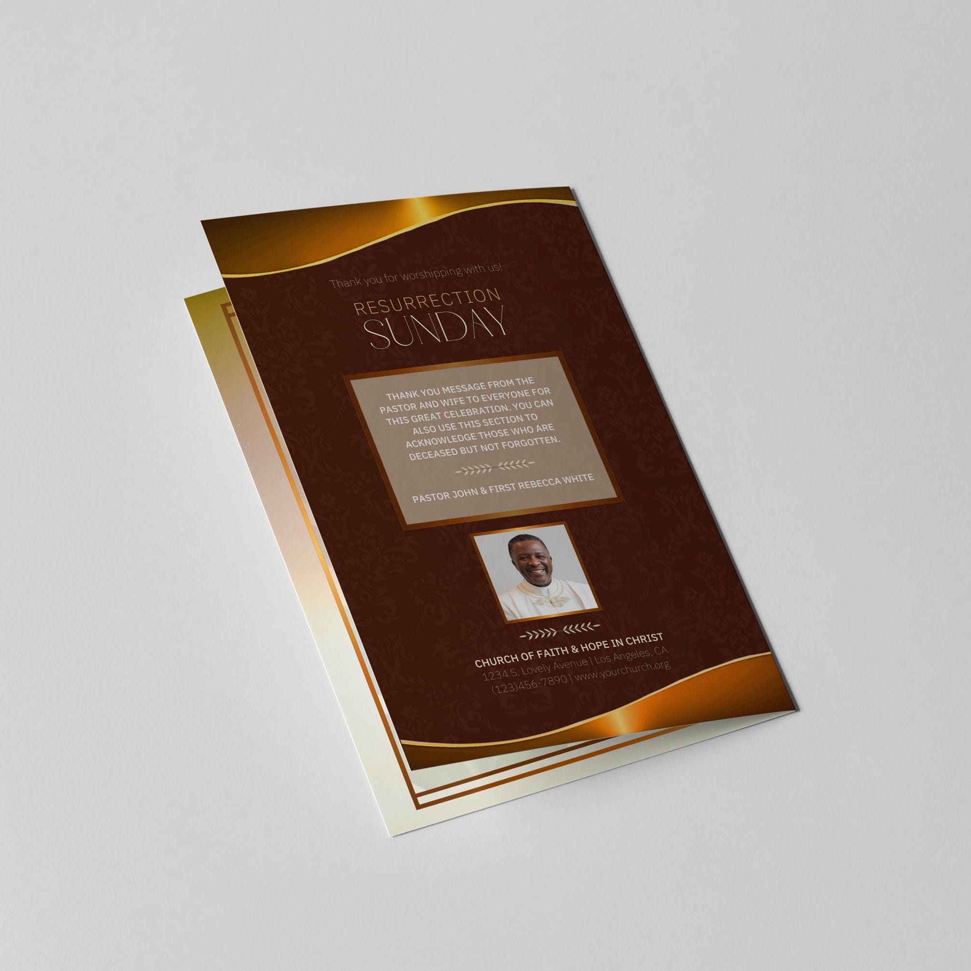Resurrection Programs Template Resurrection Sunday Program Template | Church Easter Service (editable ...