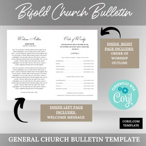 CORJL Church Bulletin Template | Edit in Corjl | 3 Design Styles | 2 ...