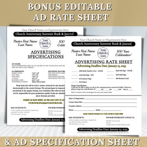 Church Souvenir Book Ad DIY Photo Templates Editable in - Etsy