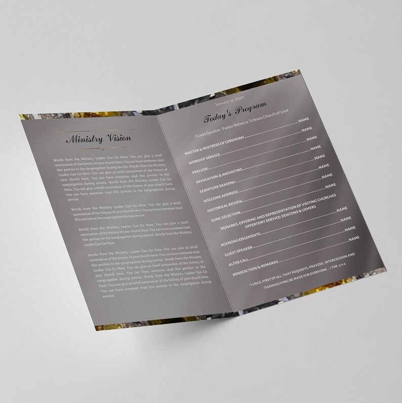 Black Gold Church Program Template | Women's Conference (canva Editable ...
