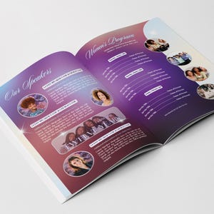 Womens Conference Program Template | True Revive Beauty / Peach Floral Booklet (Canva) immagine 7