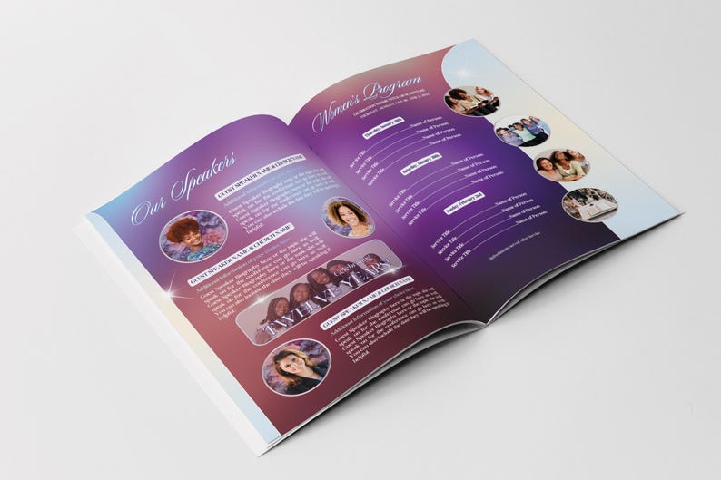 Womens Conference Program Template | True Revive Beauty / Peach Floral Booklet (Canva) immagine 7