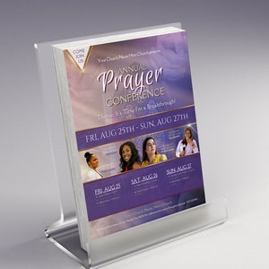 CANVA Annual Prayer Church Flyer | Canva Template | 8.5x11 | Editable Design | Purple & Gold | Conference