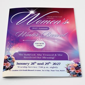 Womens Conference Program Template | True Revive Beauty / Peach Floral Booklet (Canva) immagine 15