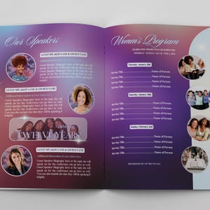 Womens Conference Program Template | True Revive Beauty / Peach Floral Booklet (Canva) immagine 4