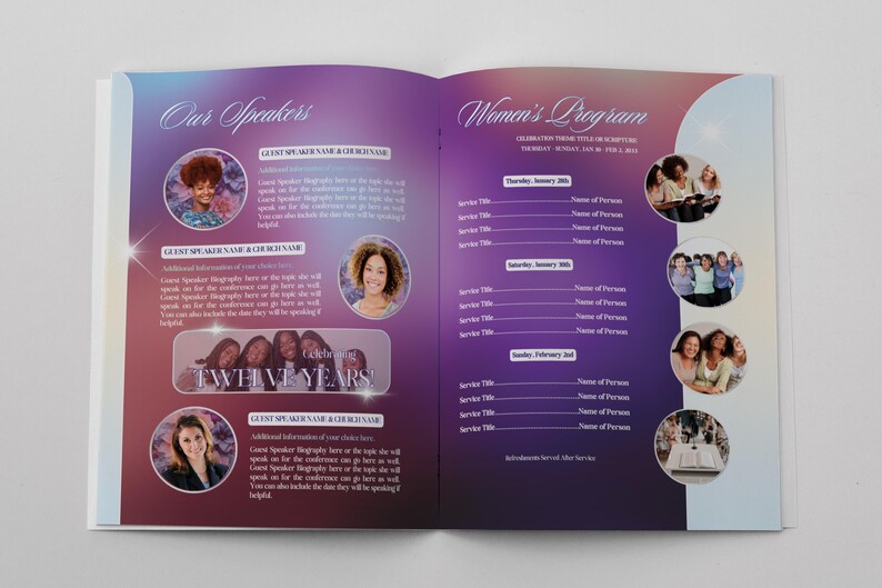 Womens Conference Program Template | True Revive Beauty / Peach Floral Booklet (Canva) immagine 4