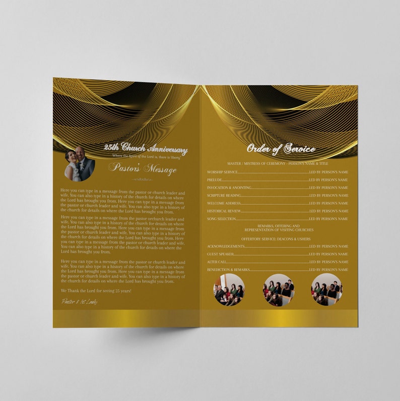 CORJL Church Anniversary Program Template | Editable | Pastor and Wife ...