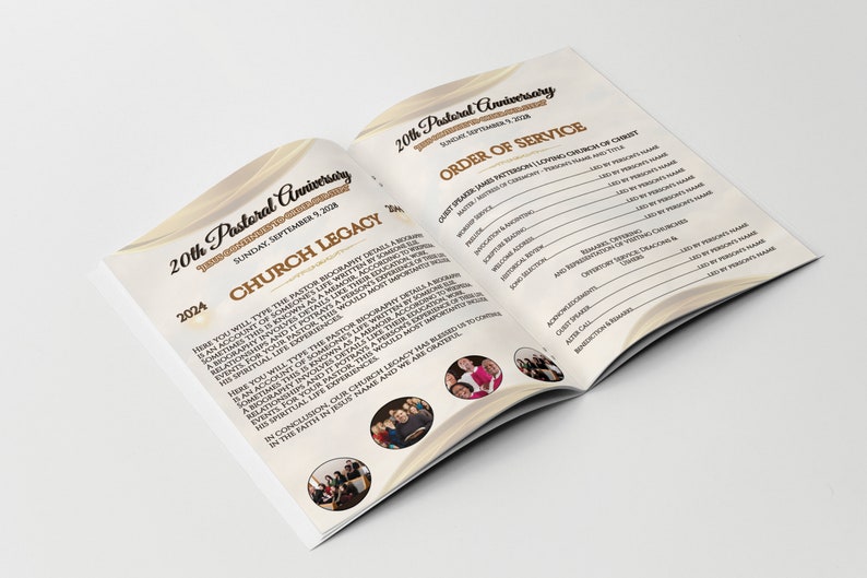 Editable Pastor Appreciation Program Template | Church Anniversary ...