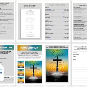 MICROSOFT Editable Church Worship Program Template | Microsoft Word | Bifold 8.5x5.5 Welcome Church Program | Personalize & Print!