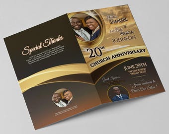 Editable Pastor Appreciation Program Template | Church Anniversary (Digital Download)