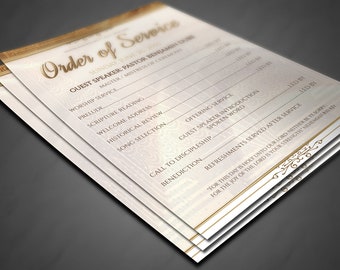 Gold Church Anniversary Flyer and Program - Editable Template (Corjl)