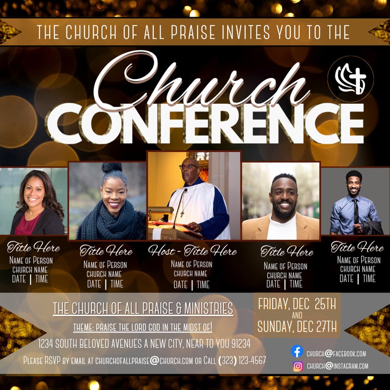 Church Conference Flyer Women's Annual Church Bundle Instagram Facebook Email or Text Photo Size 1080x1080 / 4x4 inches image 3