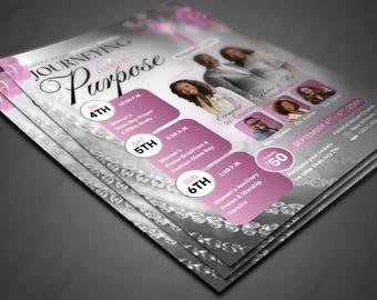 Womens Church Flyer Template | Conference, Tea Social (Canva Editable)