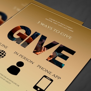 CANVA Church Flyer | Ways to Give | Donation Fundraiser Canva Template | 8.5x11 | Editable Design