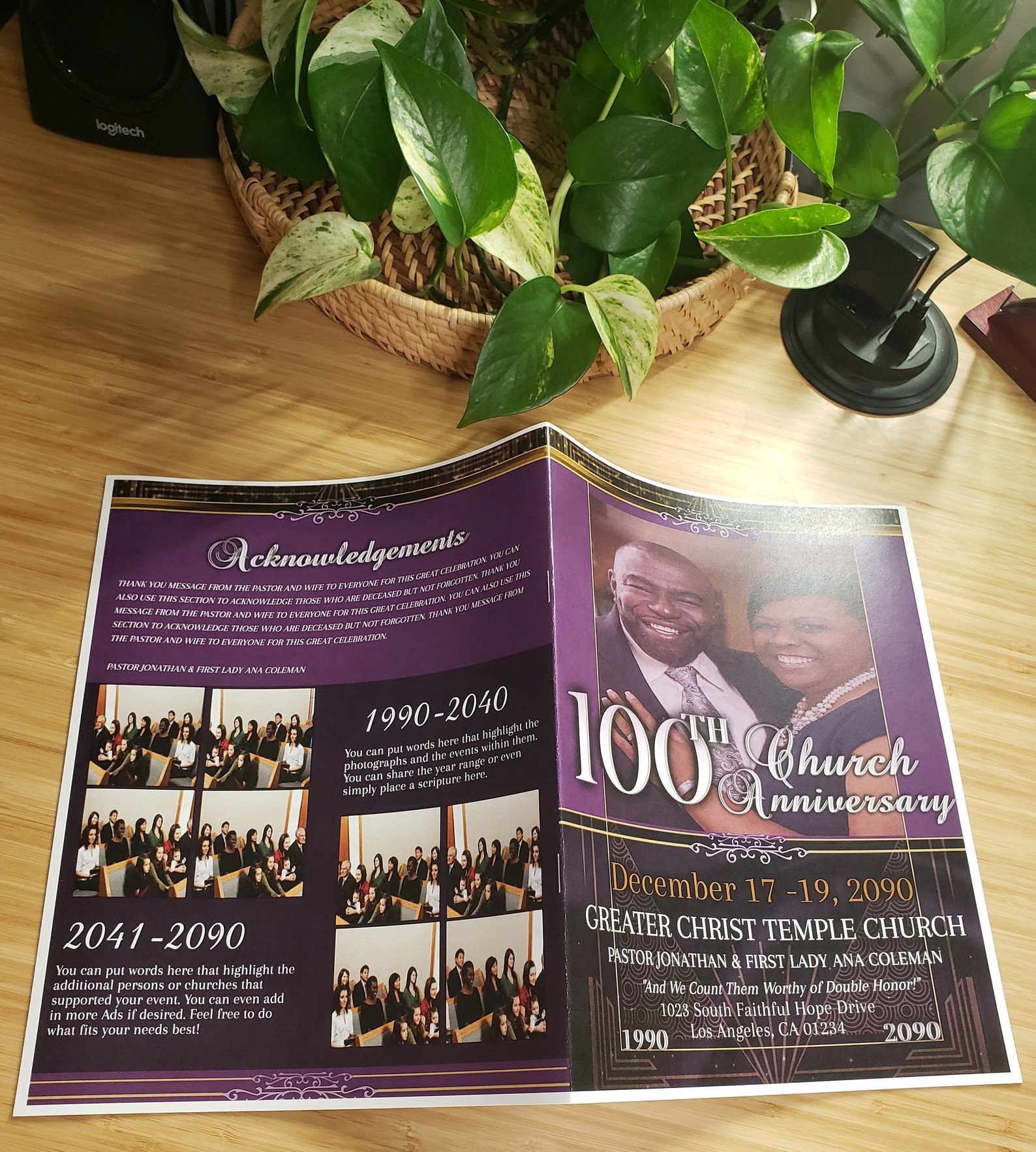 Church Souvenir Book Journal Template DIY Editable in Corjl Etsy