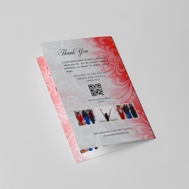 Ladies in Red Church Conference Program | Editable Canva Template ...