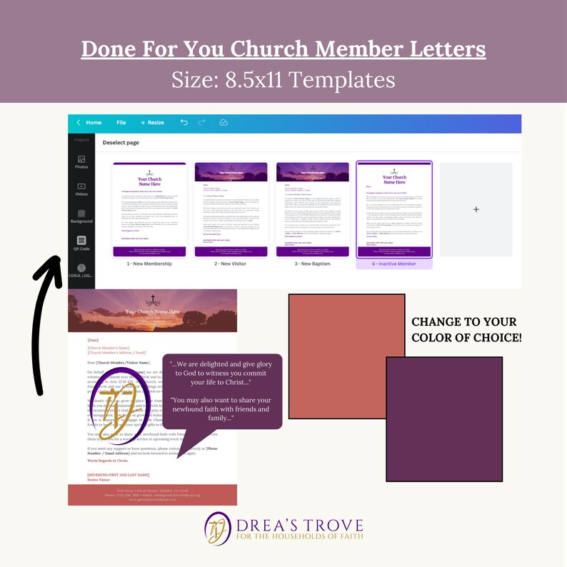 Church Welcome Letter Template | Canva Editable, Modern Design (digital ...