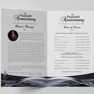 CORJL Church Anniversary Program Template | Editable Brochure | Black ...
