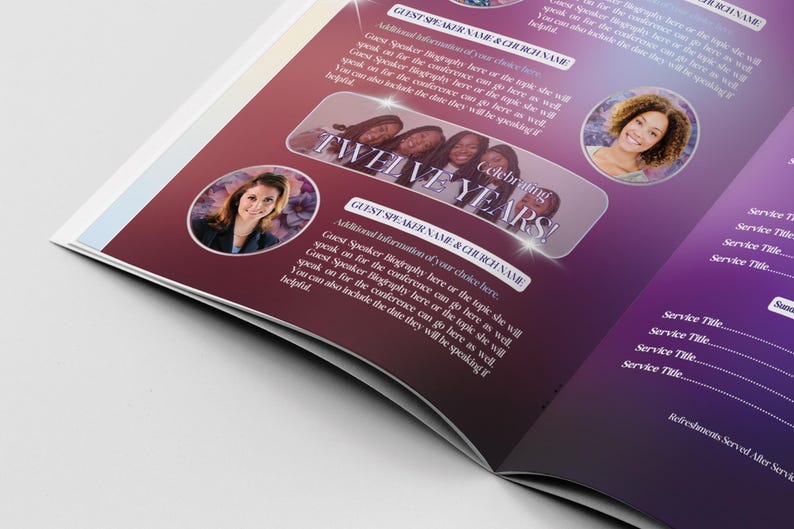 Womens Conference Program Template | True Revive Beauty / Peach Floral Booklet (Canva) immagine 6