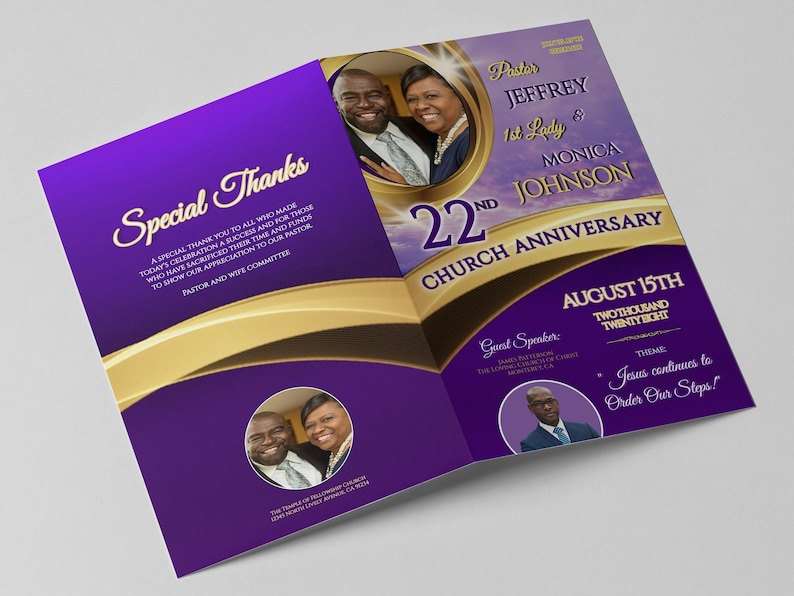 CORJL Church Anniversary Program Template | Pastor Appreciation Service ...