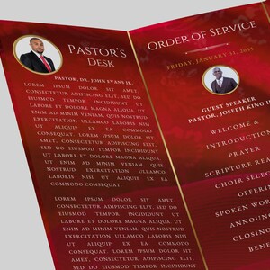 Church Anniversary Program | Red Ribbon Trifold Brochure Template ...