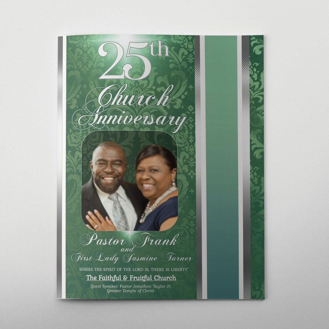 CORJL Church Program Template Editable in Corjl Vintage Mint Green © 2 ...
