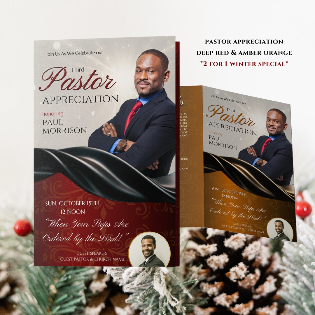 CANVA Pastor Appreciation Program | Editable Canva Template Bundle I200 ...