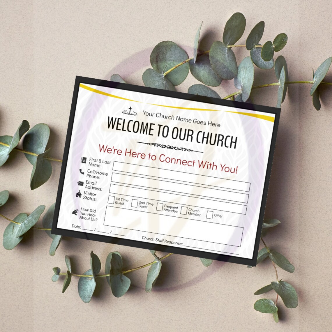 CORJL Church Connect Card Bundle | DIY Printable | 1 Sheet Size: 11x8.5 ...
