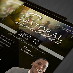 CORJL Pastoral Installation Invite Flyer Template | Editable in Corjl | 2 Sizes: 8.5x11 and 5x7 inch | B100