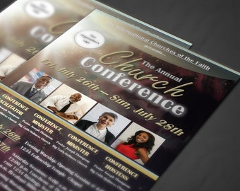 Church Conference Flyer | Fully Designed and Editable Microsoft Word and Publisher Template | Personalize & Print!
