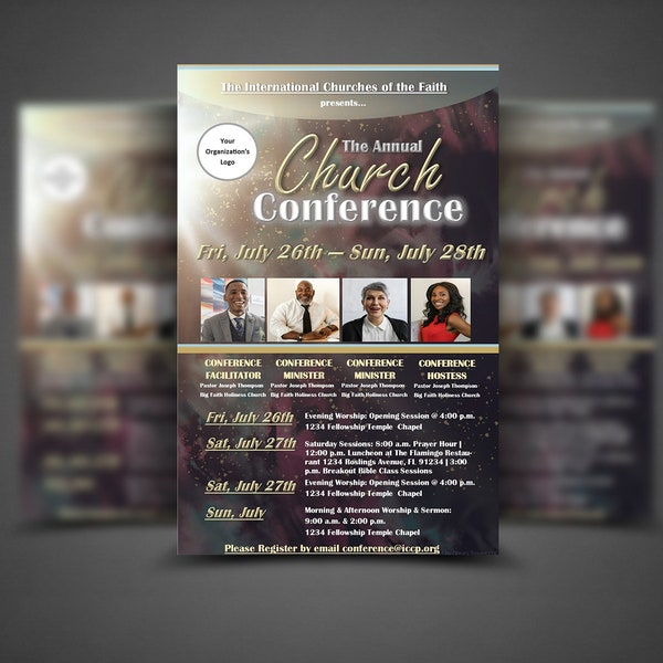 MICROSOFT Church Conference Flyer | Fully Designed and Editable Microsoft Word and Publisher Template | Personalize & Print!