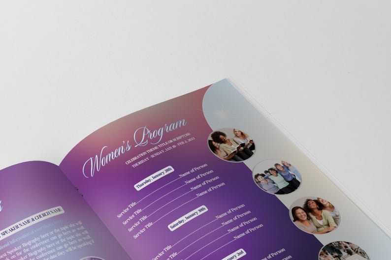 Womens Conference Program Template | True Revive Beauty / Peach Floral Booklet (Canva) immagine 5