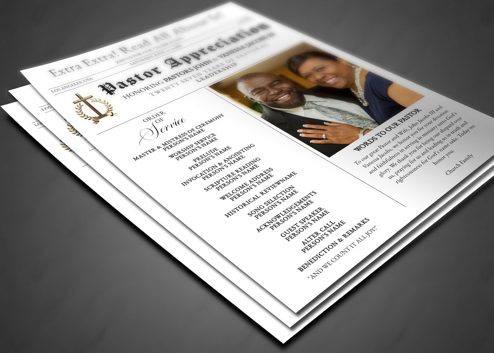 Church Appreciation Program Classic Pastor Appreciation Program Template | Church Anniversary (8 ...
