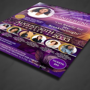 Womens Church Program or Conference Flyer Editable Canva Template ...