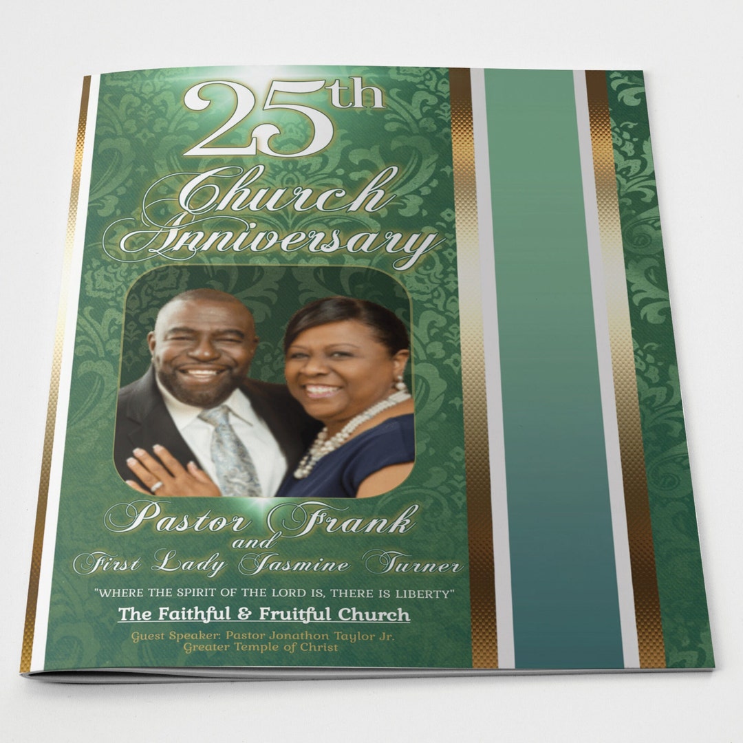 CORJL Church Program Template Editable in Corjl Vintage Mint Green CORJL Church Program Template Editable in Corjl Vintage Mint Green