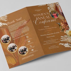 Women's Ministry Conference Program | Floral, Editable (Digital Download)
