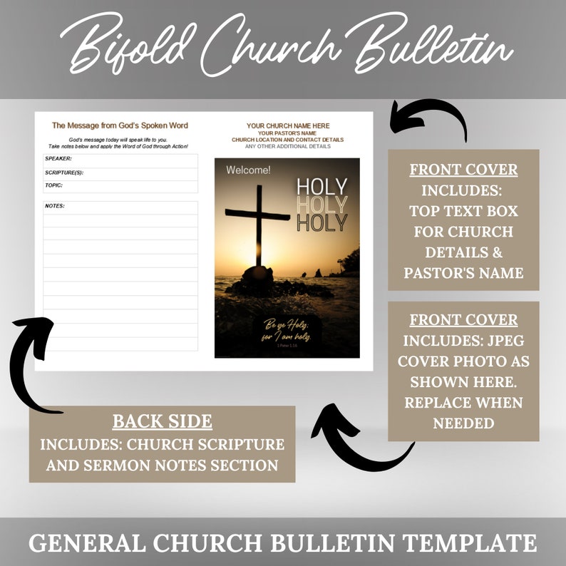 Editable Church Bulletin Template 4 Pages microsoft Word Etsy Editable Church Bulletin Template 4 Pages microsoft Word Etsy