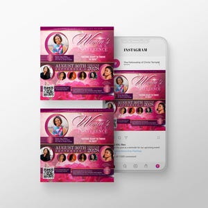 CANVA Womens Conference Flyer | Editable DIY Canva Template | Instant Download | Church Retreat Brunch Luncheon Event | Sweet Rose | N600-3