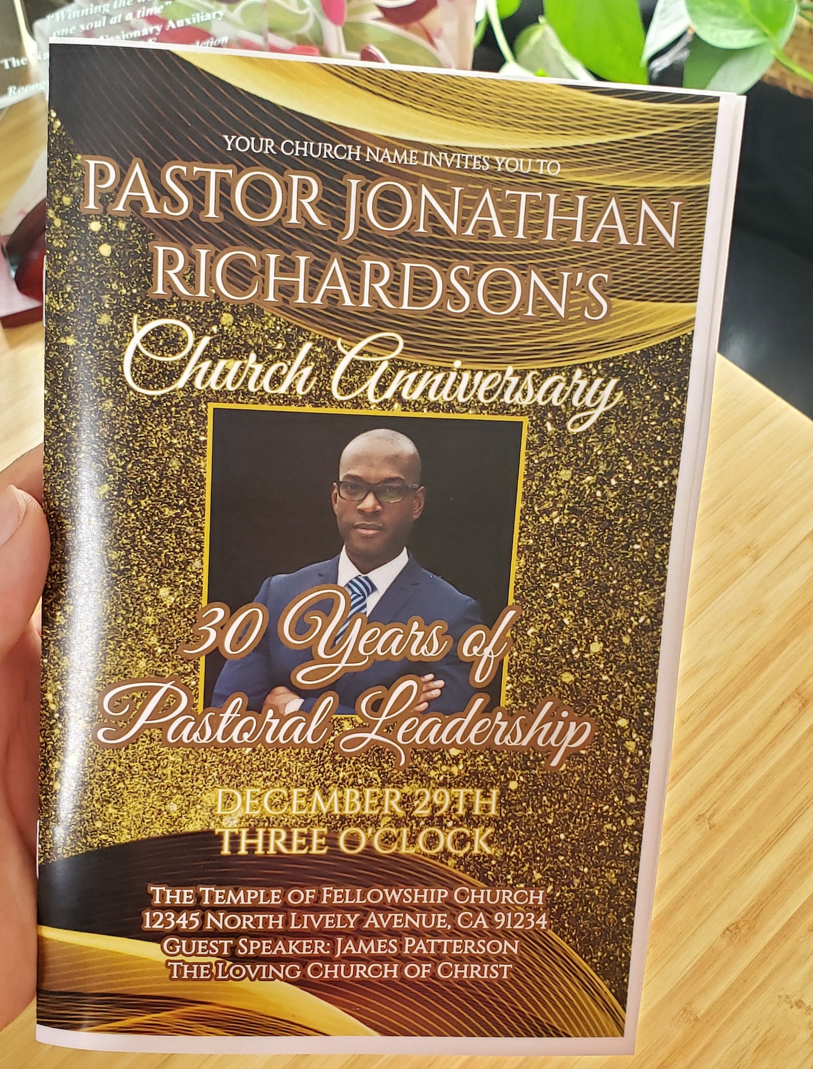 Pastor And Wife Church Anniversary Program Booklet Template Editable In 
