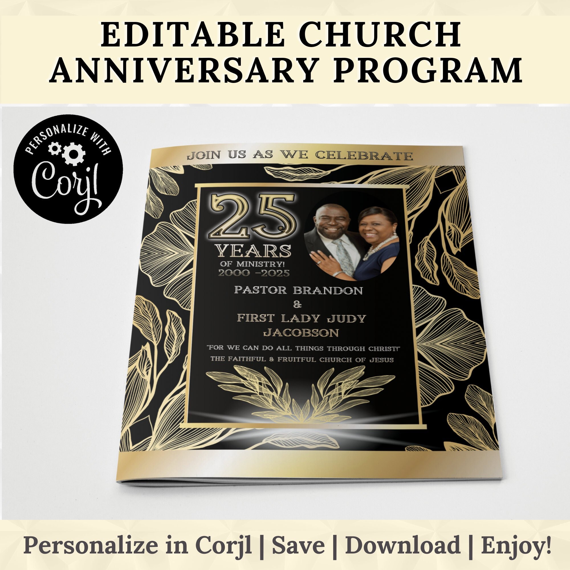 Church / Pastoral Anniversary Program Template Fully - Etsy