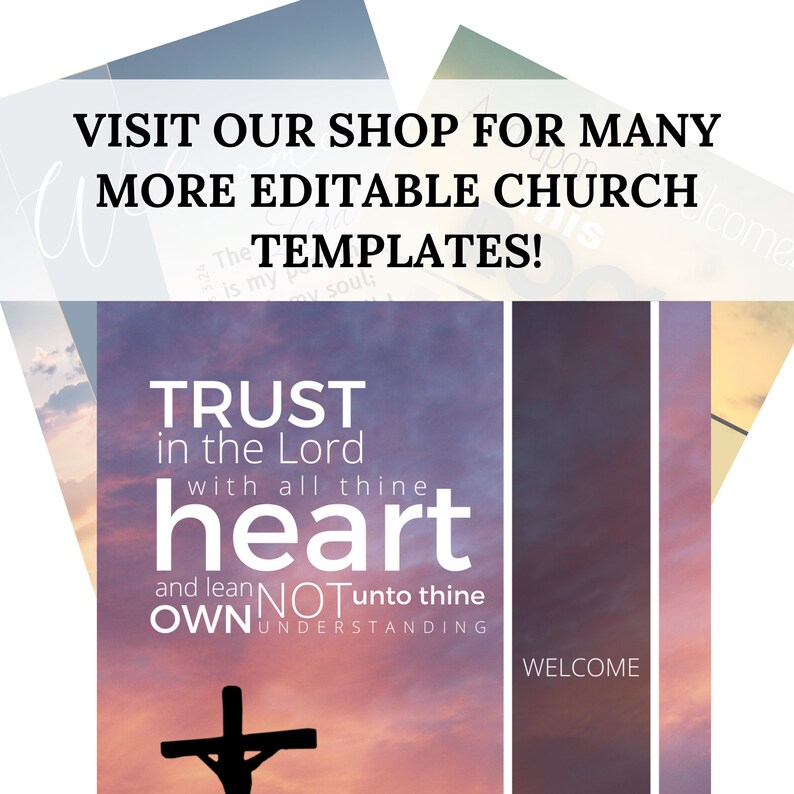 Digital Church Bulletin Template Editable in Canva Size Etsy