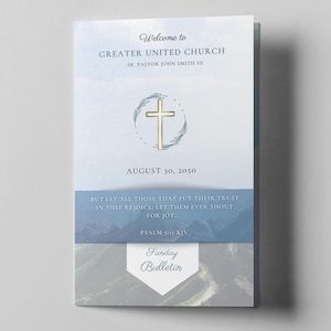 Editable Church Bulletin Template | Canva Program (11x8.5)