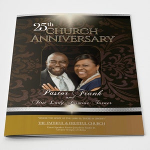 Church Anniversary Program Template Editable Brochure in Corjl