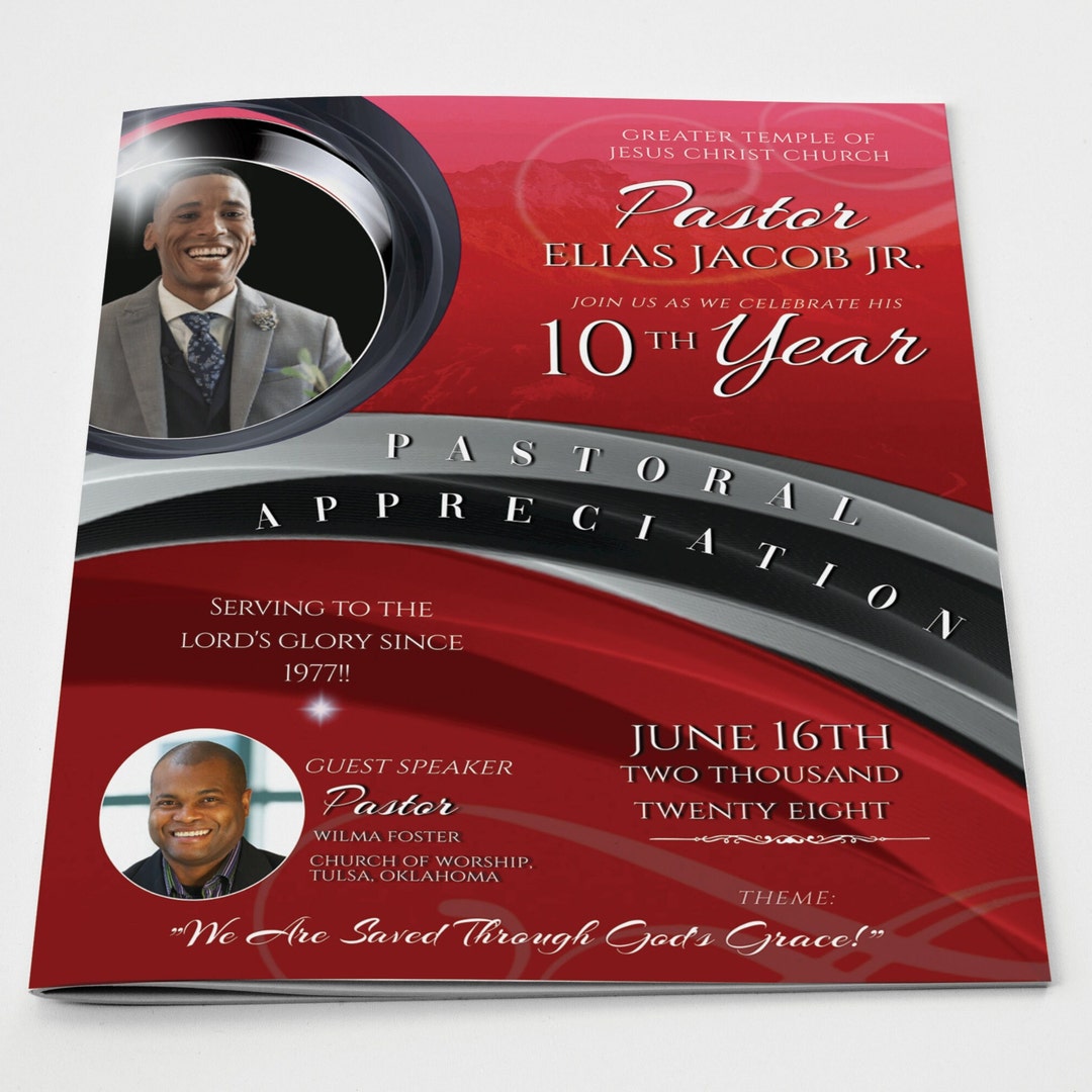 CORJL Pastor Appreciation Service Program Template Editable in Corjl ...
