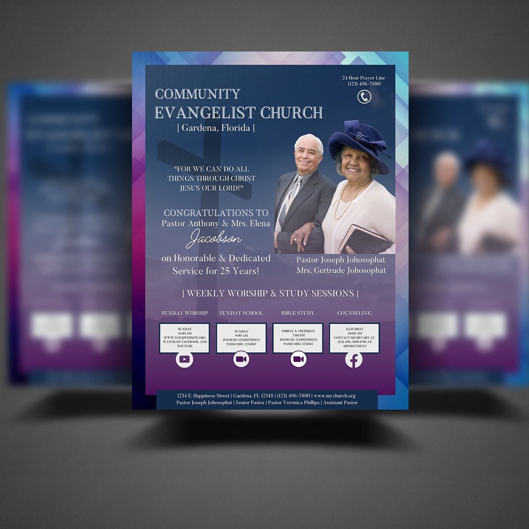 Church Congratulatory Ad Template Editable in Canva Size Etsy