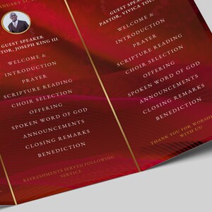 Church Anniversary Program | Red Ribbon Trifold Brochure Template ...