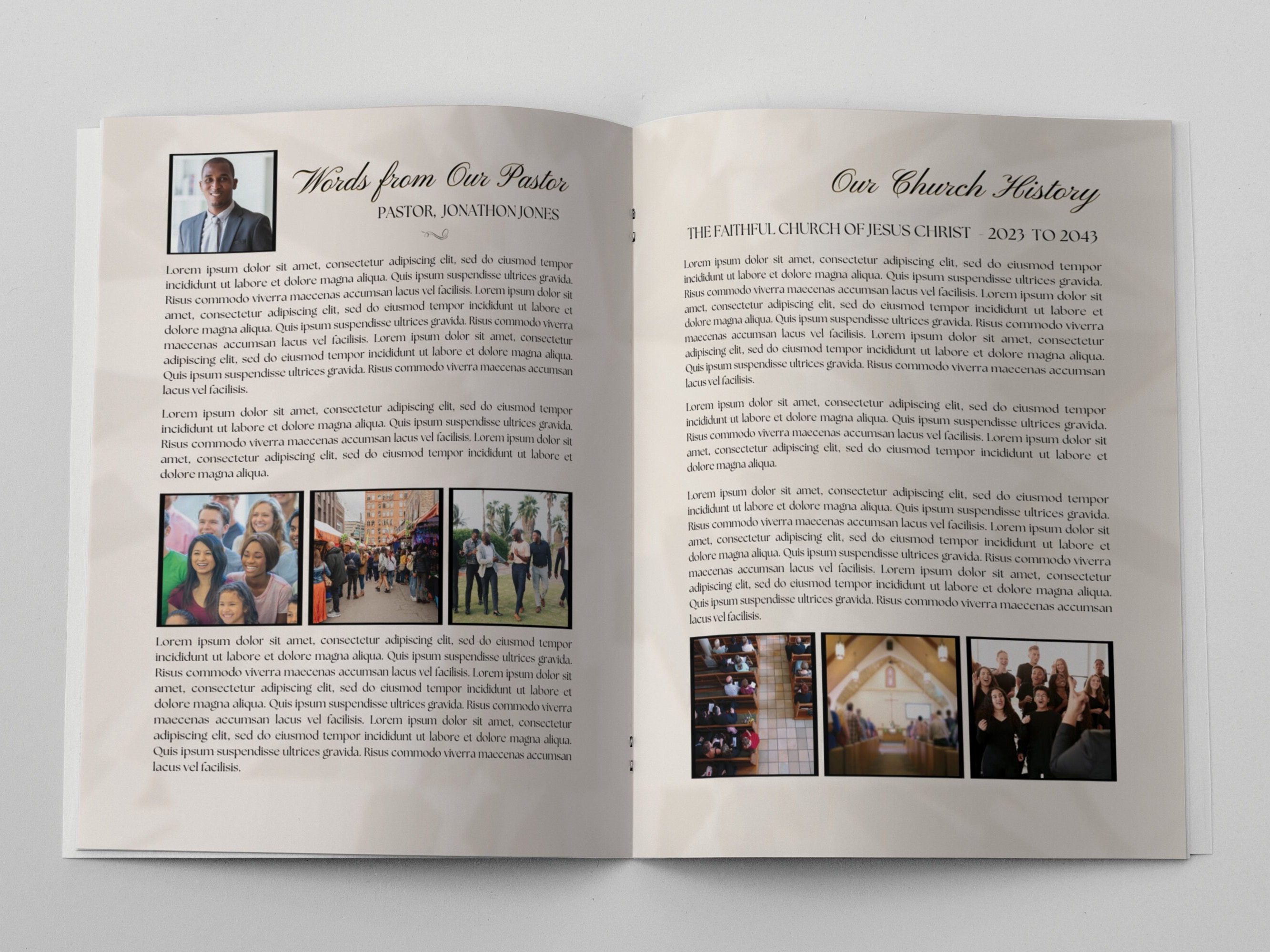 Red & Gold Church Program Template | Pastoral Installation (17x11 ...