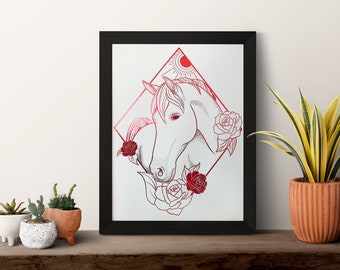 Horse Foil Art Print