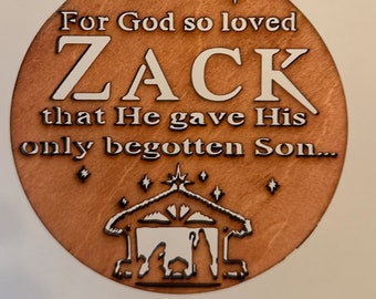 Personalized John 3:16 Christmas Ornament Digital Cut File