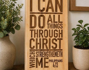 Phillipians 4:13 Wood Sign I Can Do All Things Through Christ